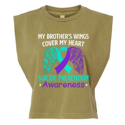 Suicide Prevention Awareness My Brother's Cover My Heart Garment-Dyed Women's Muscle Tee