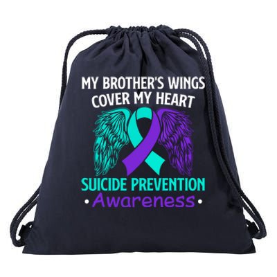 Suicide Prevention Awareness My Brother's Cover My Heart Drawstring Bag