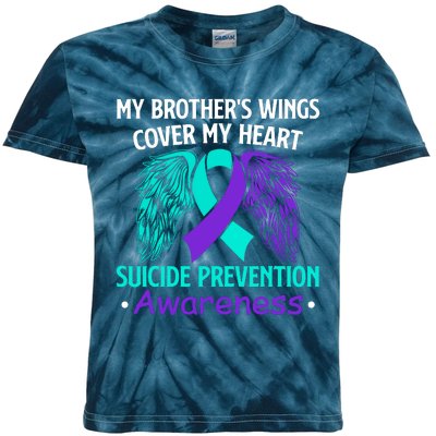 Suicide Prevention Awareness My Brother's Cover My Heart Kids Tie-Dye T-Shirt