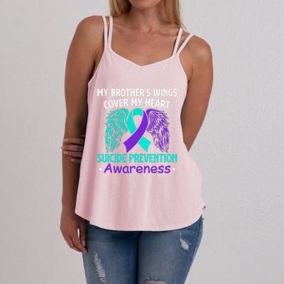 Suicide Prevention Awareness My Brother's Cover My Heart Women's Strappy Tank