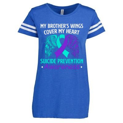 Suicide Prevention Awareness My Brother's Cover My Heart Enza Ladies Jersey Football T-Shirt