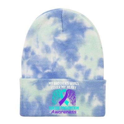 Suicide Prevention Awareness My Brother's Cover My Heart Tie Dye 12in Knit Beanie