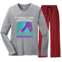 Suicide Prevention Awareness My Brother's Cover My Heart Women's Long Sleeve Flannel Pajama Set 