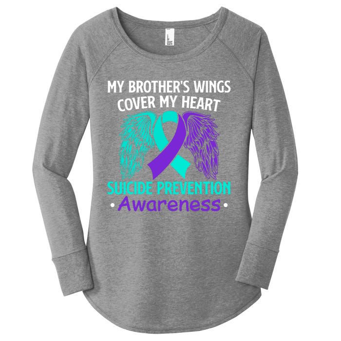 Suicide Prevention Awareness My Brother's Cover My Heart Women's Perfect Tri Tunic Long Sleeve Shirt