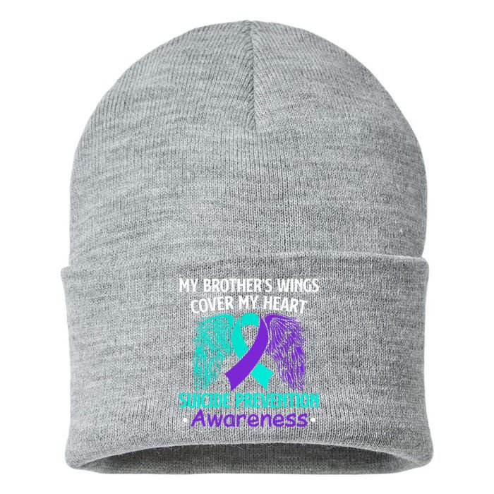 Suicide Prevention Awareness My Brother's Cover My Heart Sustainable Knit Beanie