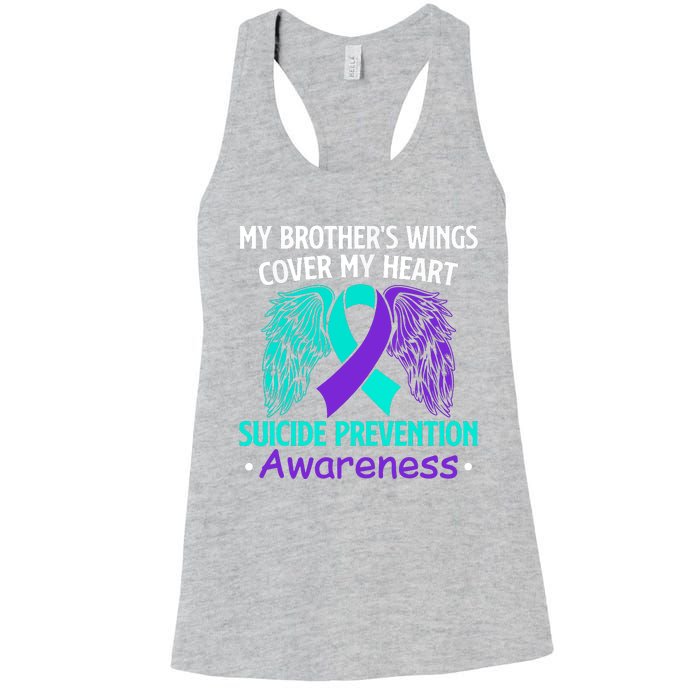 Suicide Prevention Awareness My Brother's Cover My Heart Women's Racerback Tank