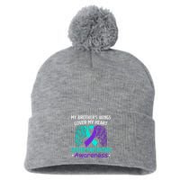 Suicide Prevention Awareness My Brother's Cover My Heart Pom Pom 12in Knit Beanie