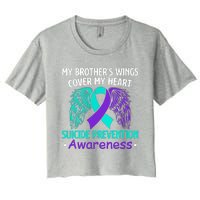 Suicide Prevention Awareness My Brother's Cover My Heart Women's Crop Top Tee