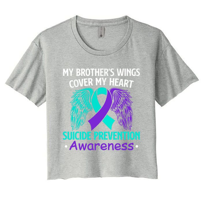 Suicide Prevention Awareness My Brother's Cover My Heart Women's Crop Top Tee