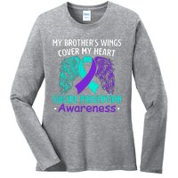 Suicide Prevention Awareness My Brother's Cover My Heart Ladies Long Sleeve Shirt