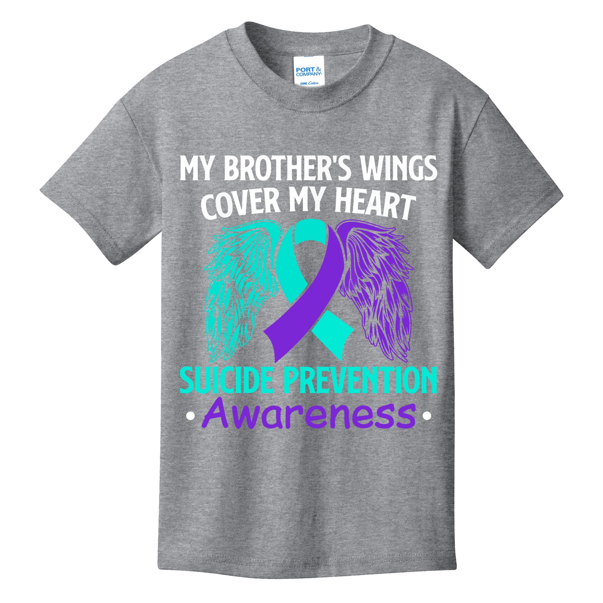 Suicide Prevention Awareness My Brother's Cover My Heart Kids T-Shirt