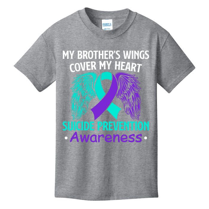 Suicide Prevention Awareness My Brother's Cover My Heart Kids T-Shirt