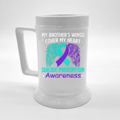 Suicide Prevention Awareness My Brother's Cover My Heart Beer Stein