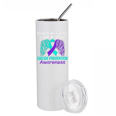 Suicide Prevention Awareness My Brother's Cover My Heart Stainless Steel Tumbler