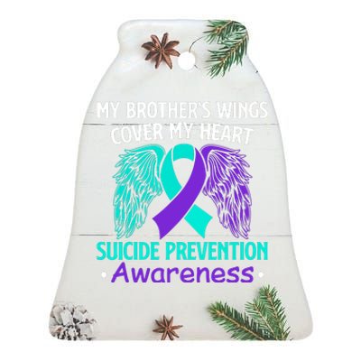 Suicide Prevention Awareness My Brother's Cover My Heart Ceramic Bell Ornament