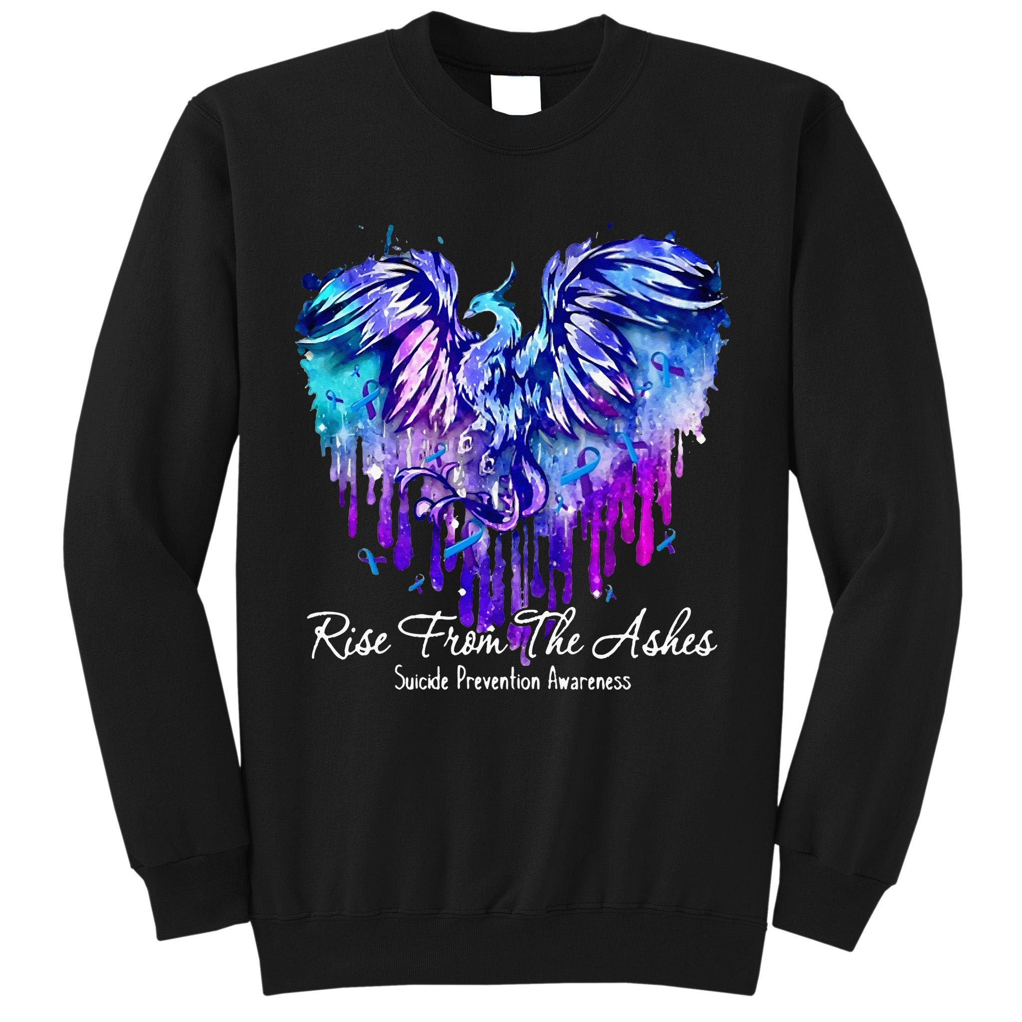 Suicide Prevention Awareness Rise From Phoenix The Ashes Tall Sweatshirt