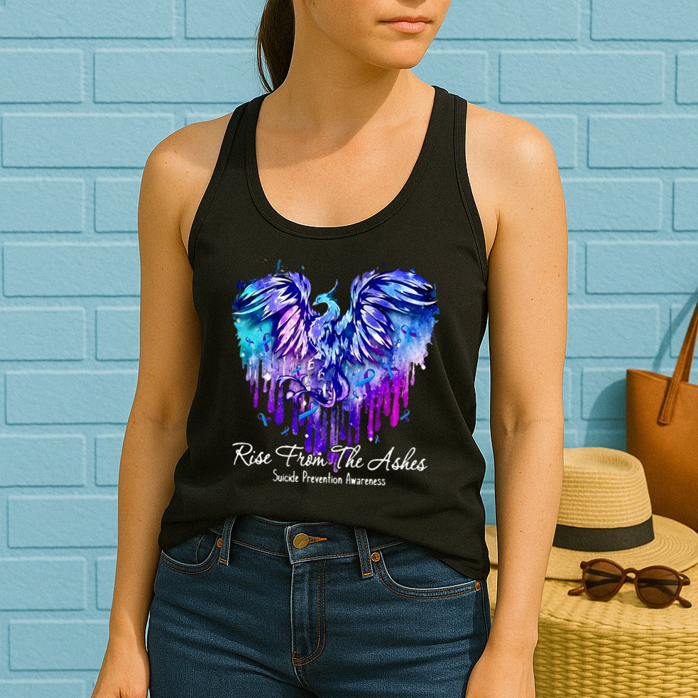 Suicide Prevention Awareness Rise From Phoenix The Ashes Womens Tank Top