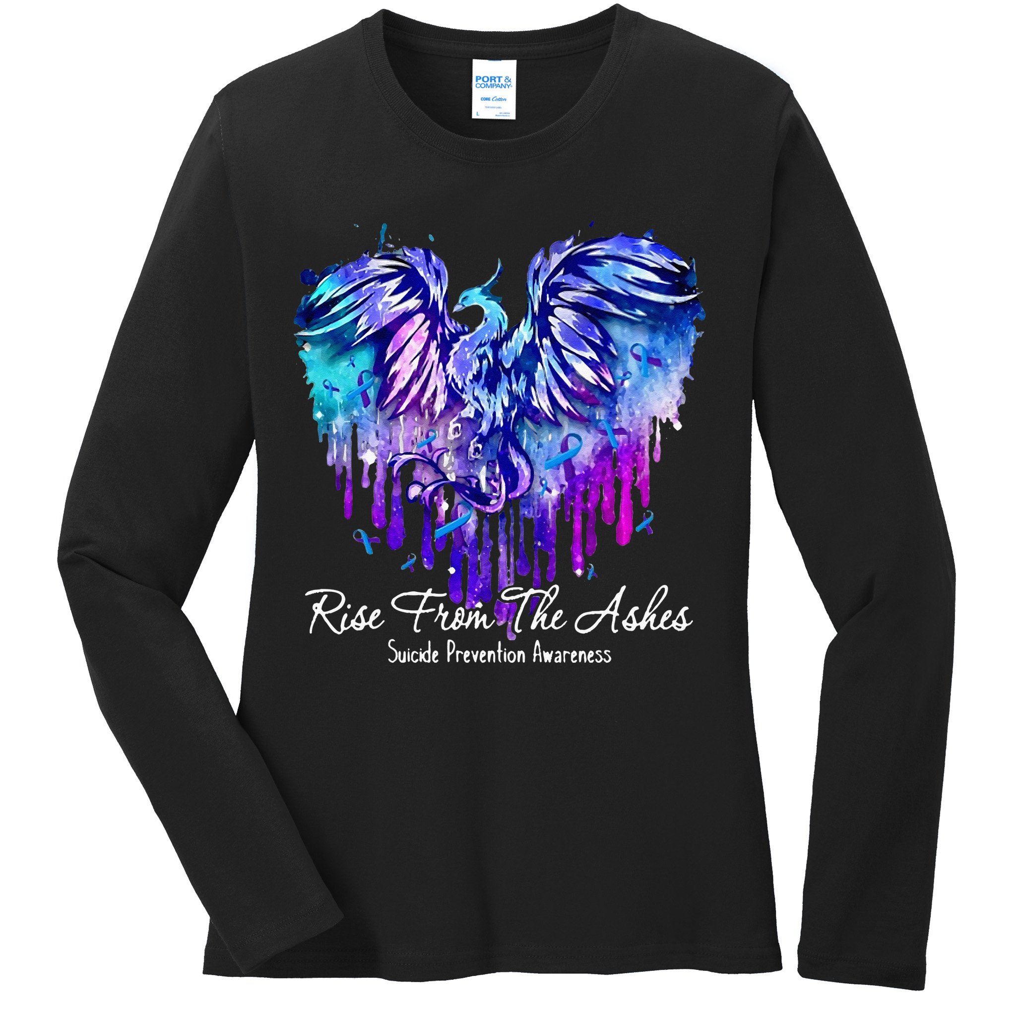 Suicide Prevention Awareness Rise From Phoenix The Ashes Ladies Long Sleeve Shirt