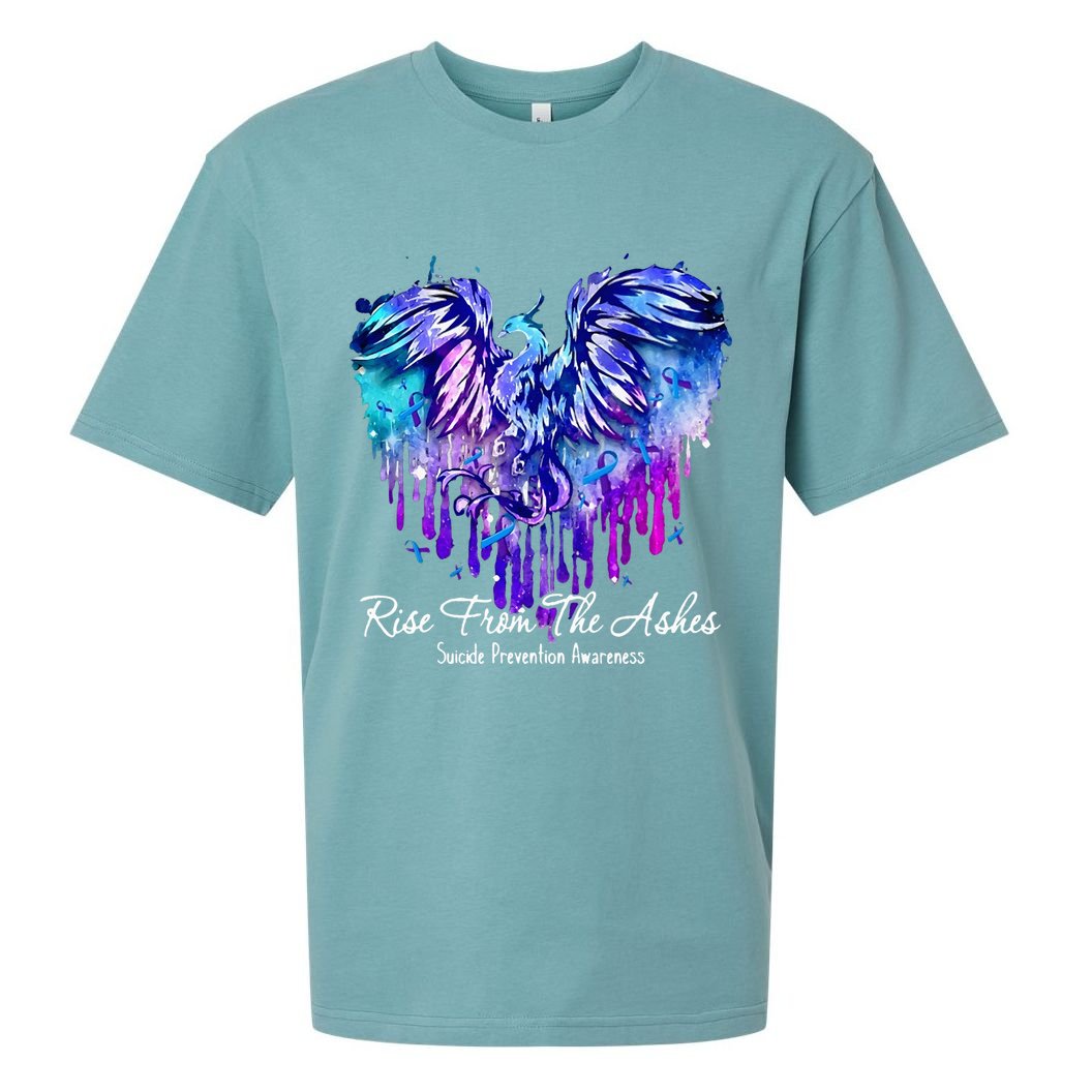 Suicide Prevention Awareness Rise From Phoenix The Ashes Sueded Cloud Jersey T-Shirt