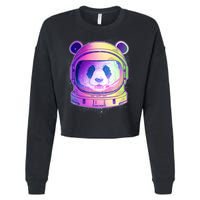 Space Astro Panda Cropped Pullover Crew