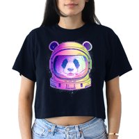 Space Astro Panda Women's Crop Top Tee