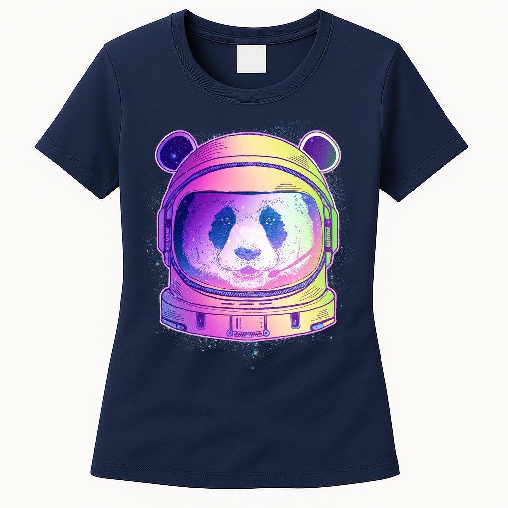 Space Astro Panda Womens T-Shirt