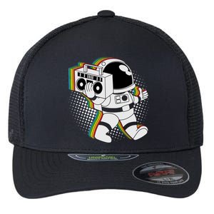 Space Astronaut Boombox Flexfit Unipanel Trucker Cap