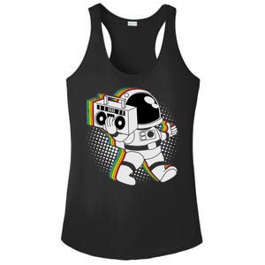 Space Astronaut Boombox Ladies PosiCharge Competitor Racerback Tank