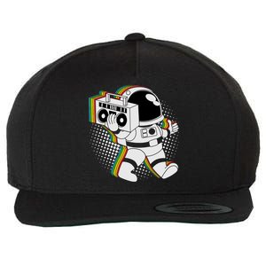 Space Astronaut Boombox Wool Snapback Cap