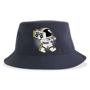 Space Astronaut Boombox Sustainable Bucket Hat