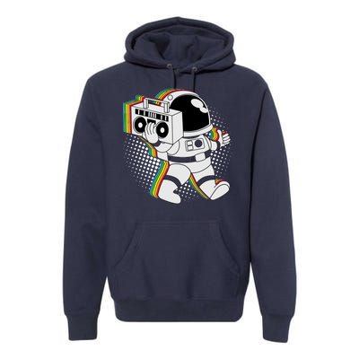 Space Astronaut Boombox Premium Hoodie