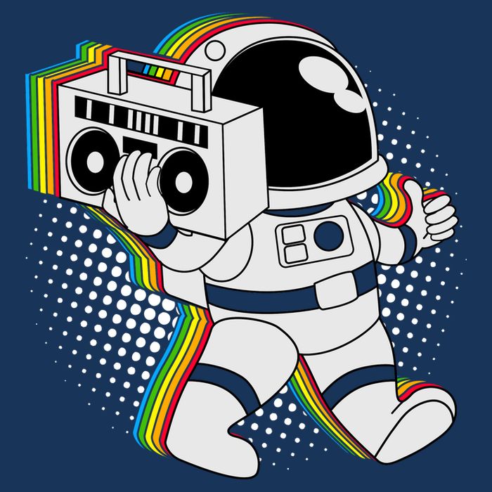 Space Astronaut Boombox 16 in Basic Backpack