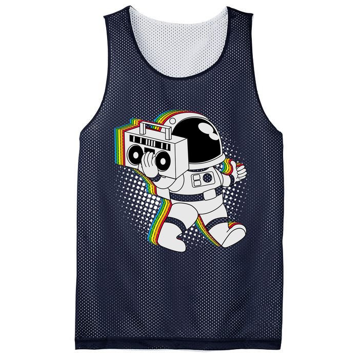 Space Astronaut Boombox Mesh Reversible Basketball Jersey Tank