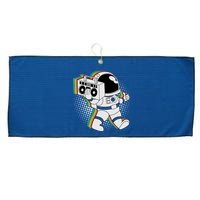 Space Astronaut Boombox Large Microfiber Waffle Golf Towel