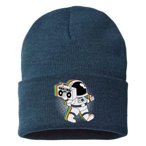 Space Astronaut Boombox Sustainable Knit Beanie