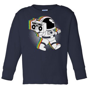 Space Astronaut Boombox Toddler Long Sleeve Shirt