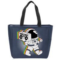 Space Astronaut Boombox Zip Tote Bag