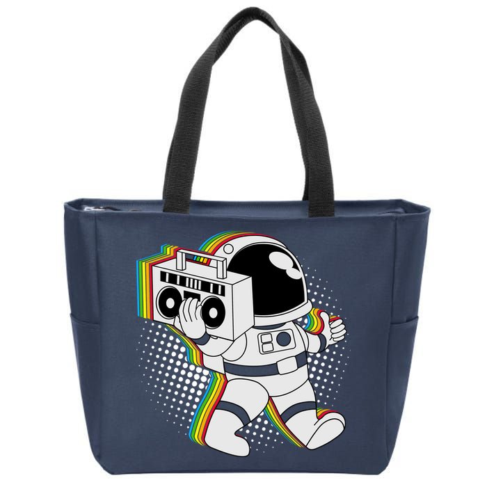 Space Astronaut Boombox Zip Tote Bag