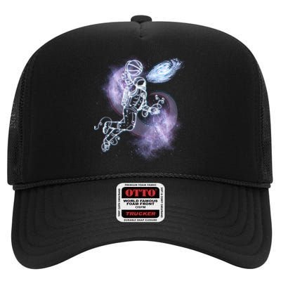 Space Astronaut Dunk Nebula Jam High Crown Mesh Back Trucker Hat