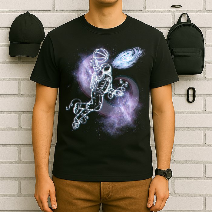 Space Astronaut Dunk Nebula Jam T-Shirt