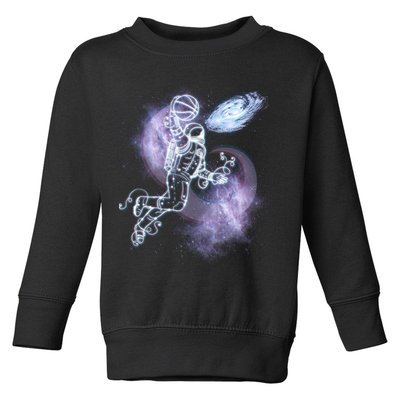 Space Astronaut Dunk Nebula Jam Toddler Sweatshirt