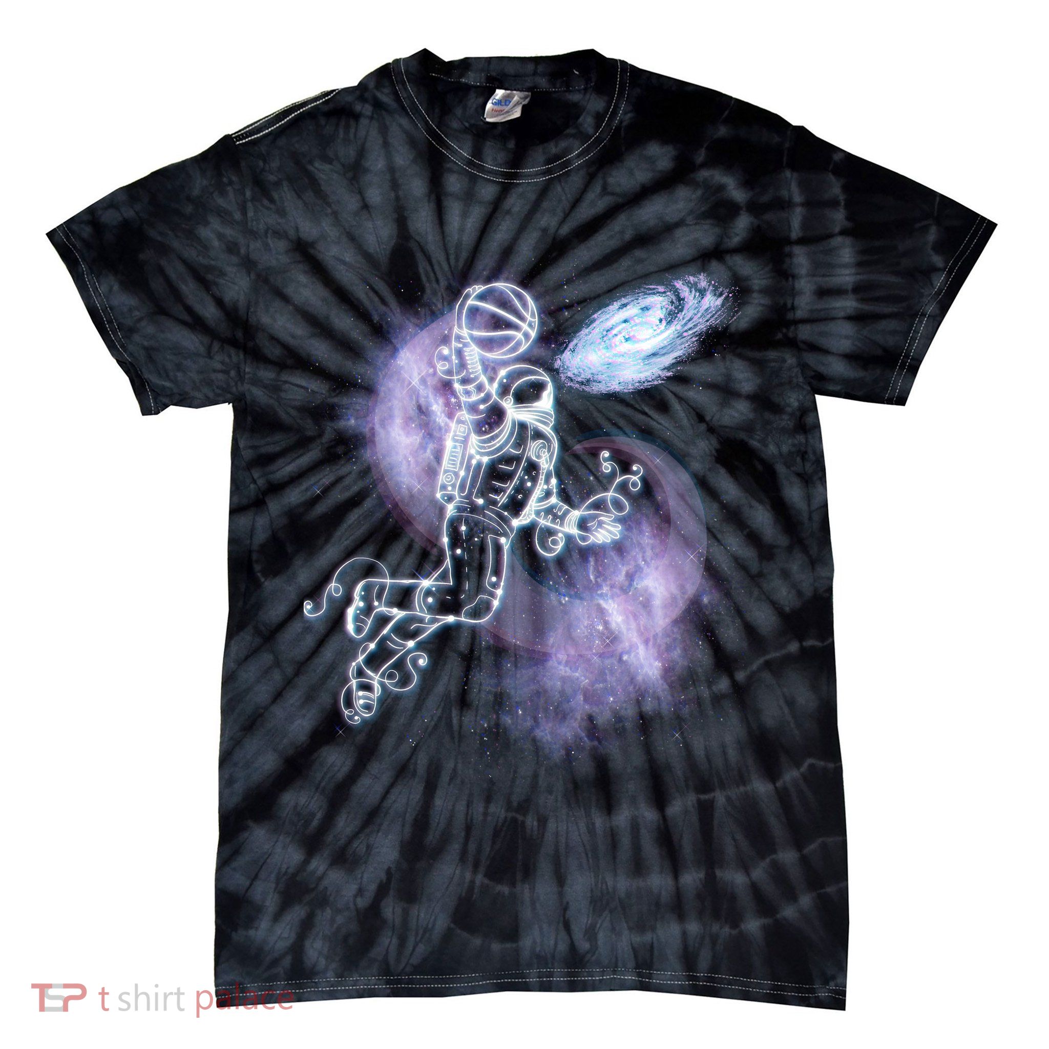 Space Astronaut Dunk Nebula Jam Tie-Dye T-Shirt