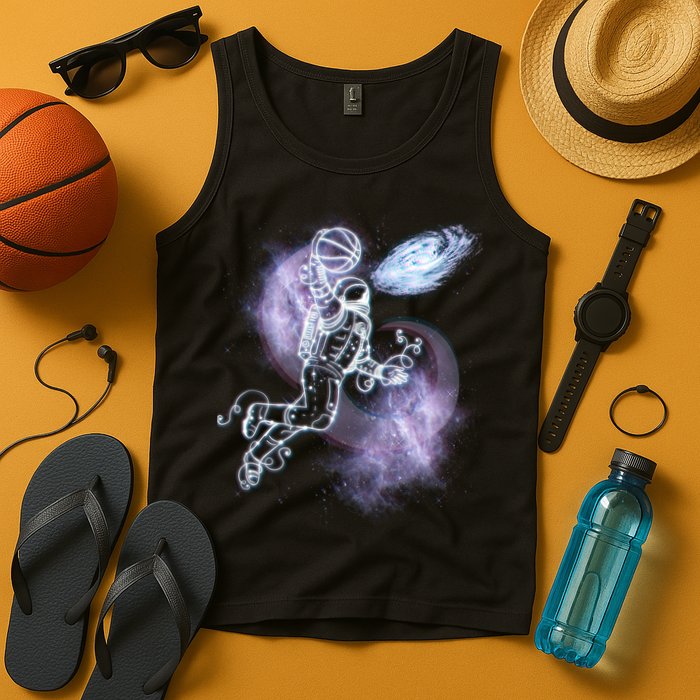 Space Astronaut Dunk Nebula Jam Tank Top