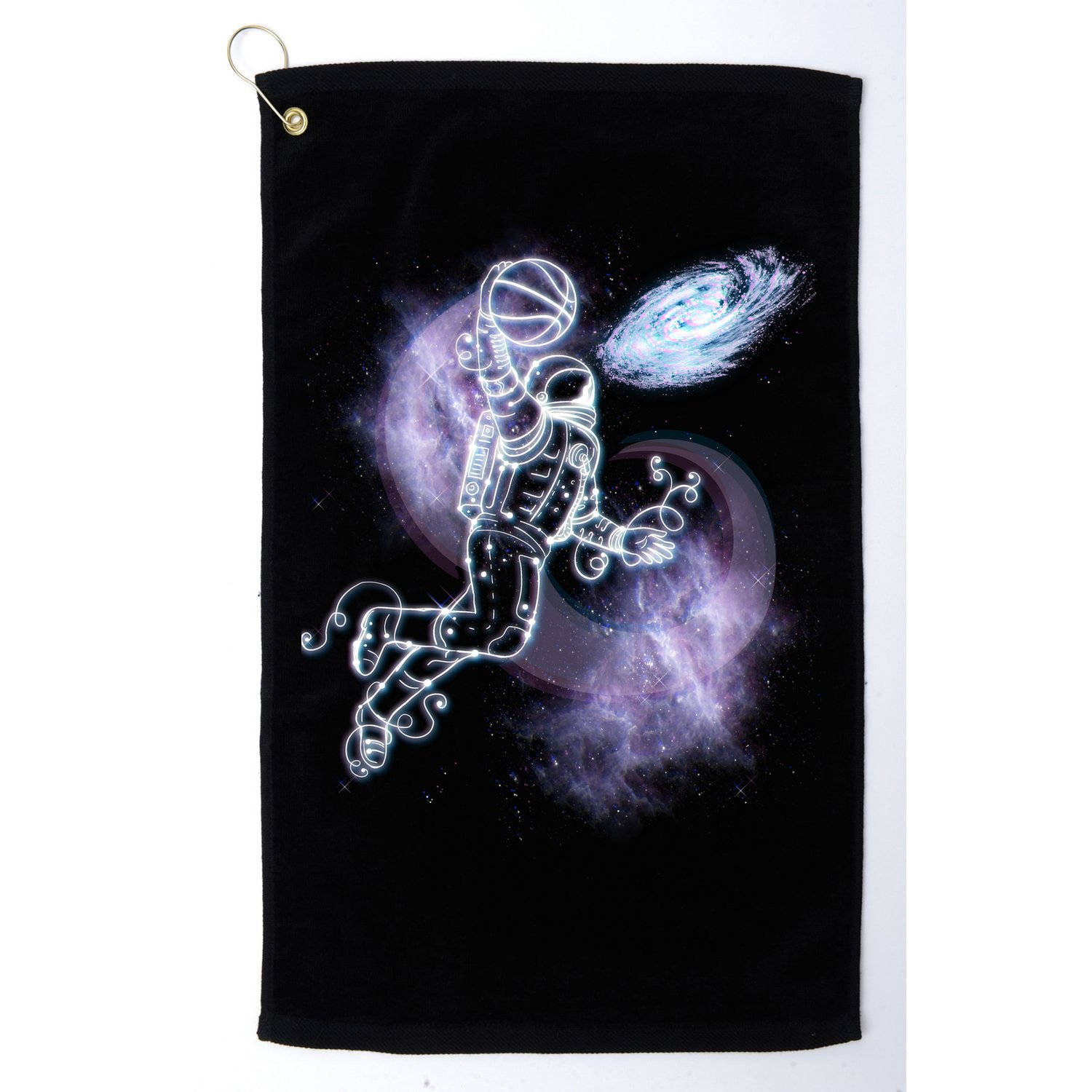 Space Astronaut Dunk Nebula Jam Golf Towel