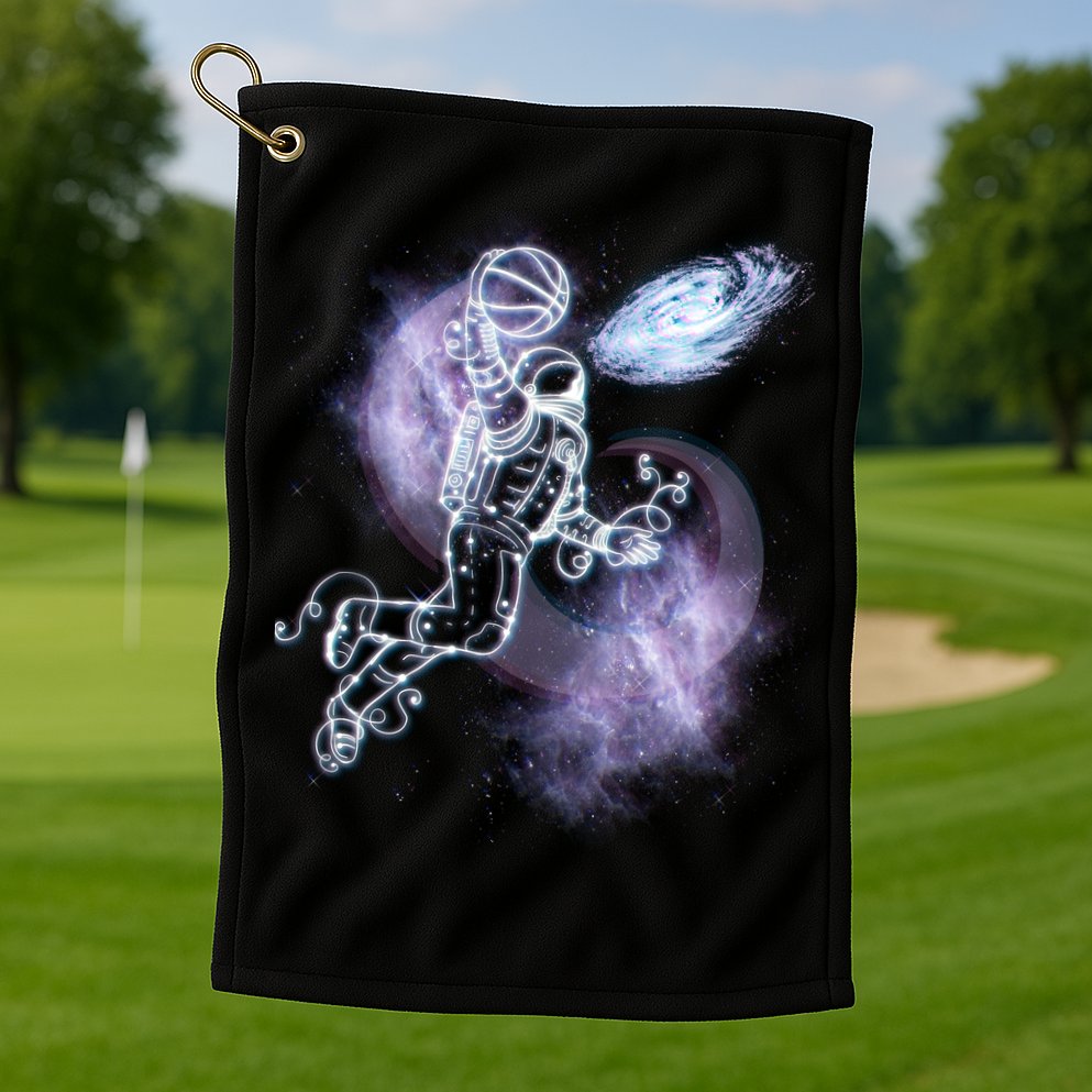 Space Astronaut Dunk Nebula Jam Golf Towel