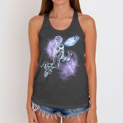 Space Astronaut Dunk Nebula Jam Women's Knotted Racerback Tank