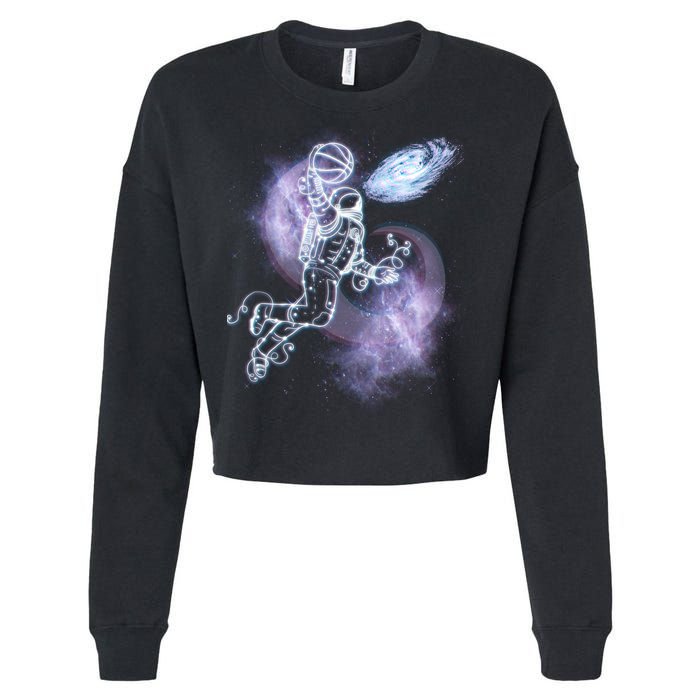 Space Astronaut Dunk Nebula Jam Cropped Pullover Crew