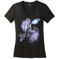 Space Astronaut Dunk Nebula Jam Women's V-Neck T-Shirt