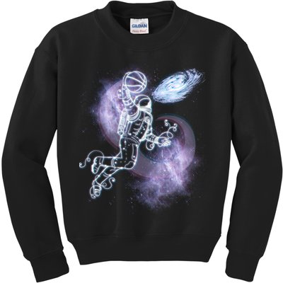 Space Astronaut Dunk Nebula Jam Kids Sweatshirt