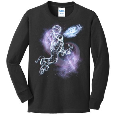 Space Astronaut Dunk Nebula Jam Kids Long Sleeve Shirt